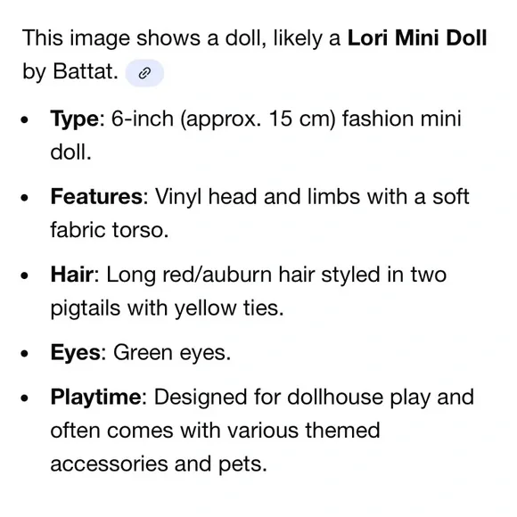 4/$20 Lori 6” Mini Doll Our Generation By Battat Green Eyes, Auburn Hair - Picture 6 of 6